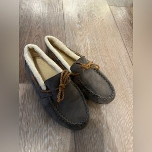 Grey Moccasins size 8